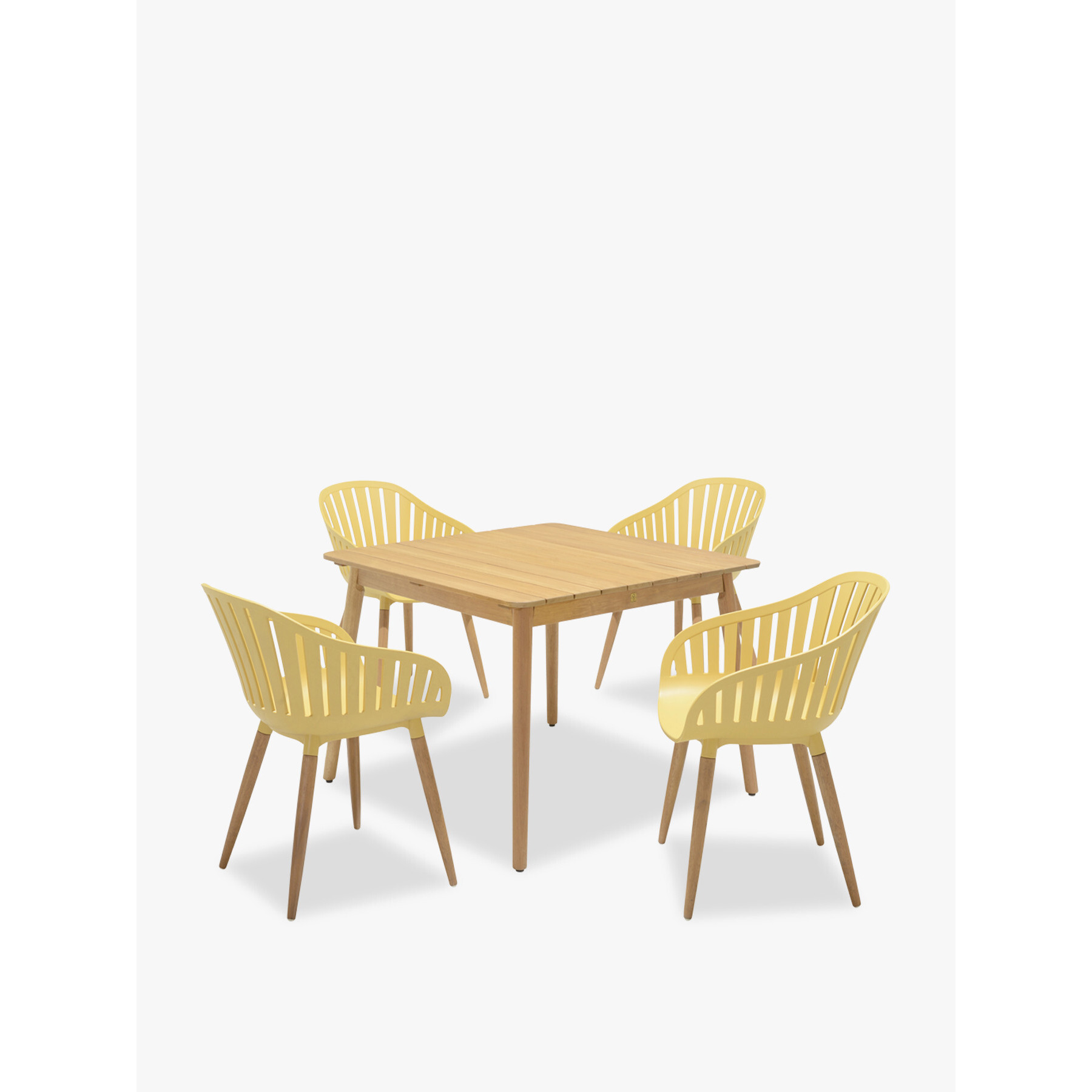 Lifestyle Garden Nassau Square Table Set with Table and 4 Chairs Yellow
