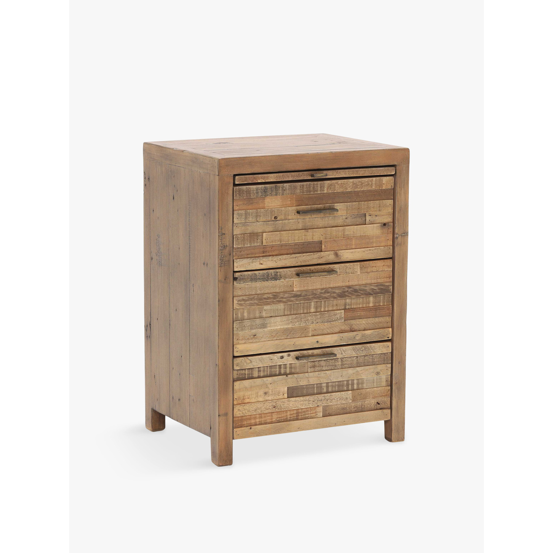 Barker and Stonehouse Charlie Reclaimed Wood 3 Drawer Bedside Brown - image 1