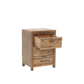 Barker and Stonehouse Charlie Reclaimed Wood 3 Drawer Bedside Brown - thumbnail 2
