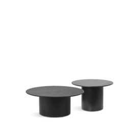 H&D Décor OCCASIONAL  Set Of 2 Black Round Tables