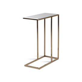 H&D Décor OCCASIONAL  Stainless steel and marble side table Gold