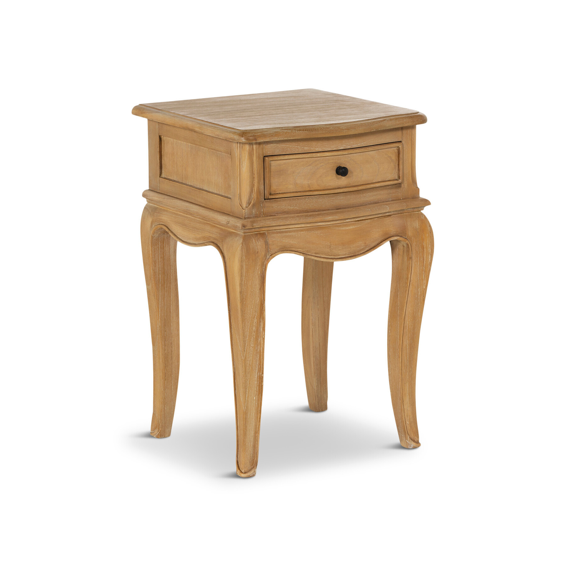 Barker and Stonehouse Cecile Light Wooden French Style 1 Drawer Bedside Table Neutral - image 1