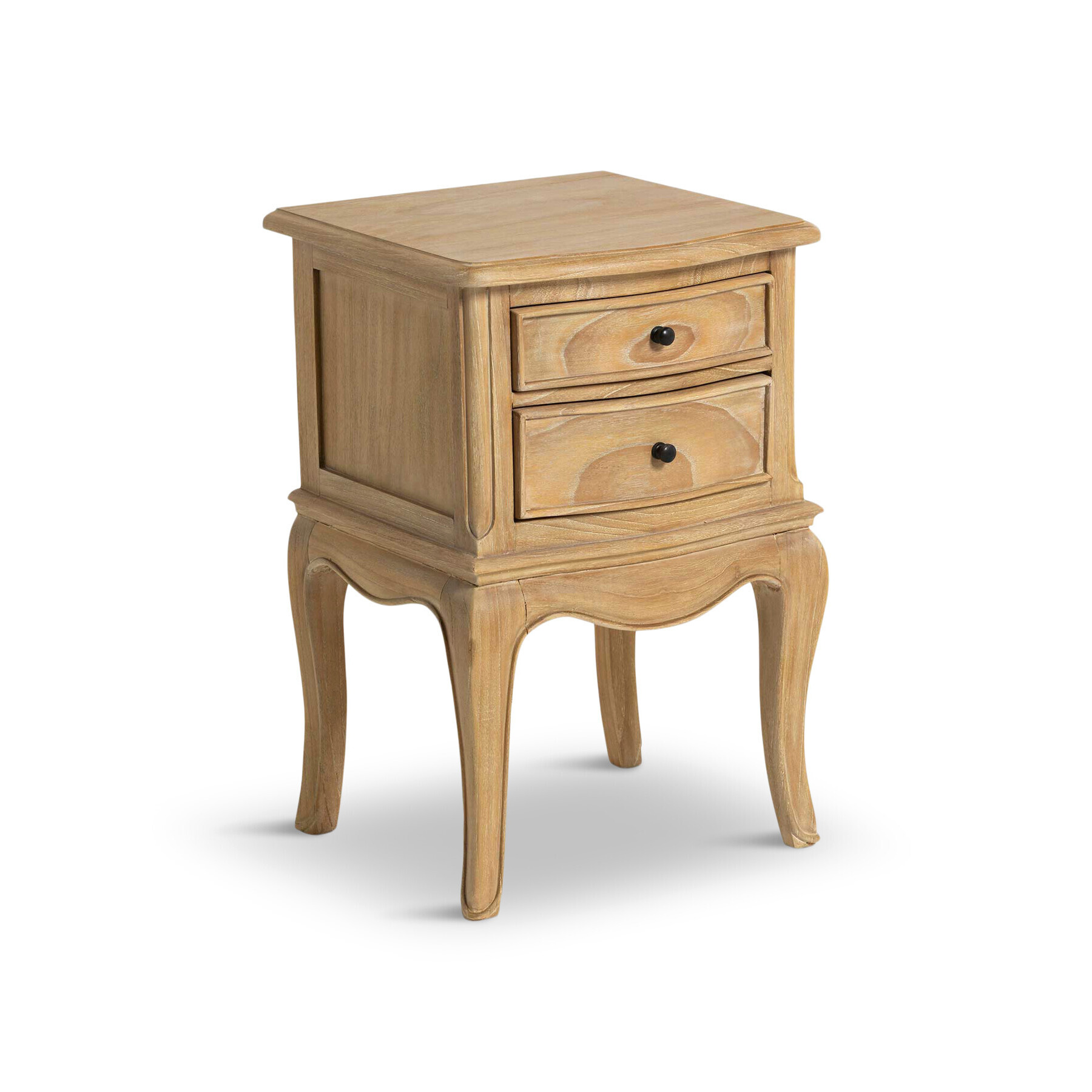 Barker and Stonehouse Cecile Light Wooden French Style 2 Drawer Bedside Table Neutral - image 1