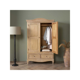 Barker and Stonehouse Cecile Light Wooden French Style Double Wardrobe With Drawers Neutral - thumbnail 2