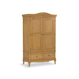 Barker and Stonehouse Cecile Light Wooden French Style Double Wardrobe With Drawers Neutral