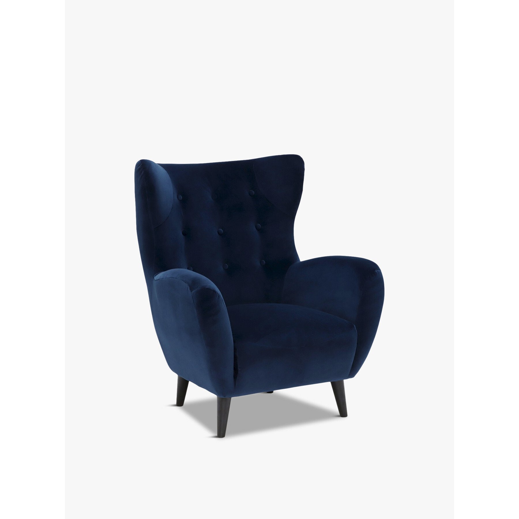 Barker and Stonehouse Delon Velvet Chair, Navy Blue - image 1