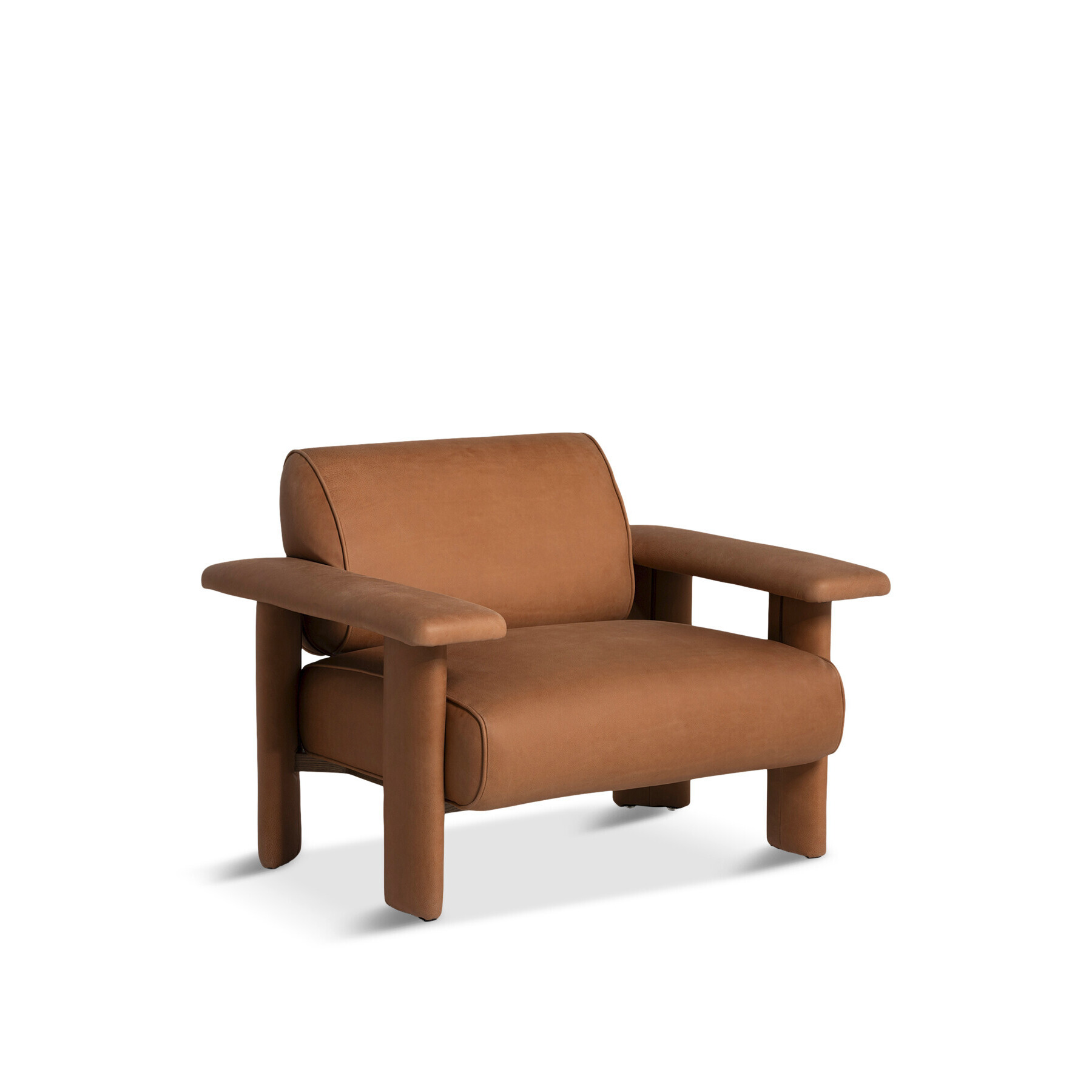 Barker and Stonehouse Eldrid Brown Leather Armchair with Wide Armrests - image 1