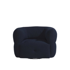 Barker and Stonehouse Enid Blue Boucle Swivel Chair - thumbnail 2