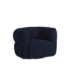 Barker and Stonehouse Enid Blue Boucle Swivel Chair - thumbnail 1