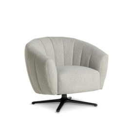 Barker and Stonehouse Finola White Fabric 1 Seater Swivel Chair