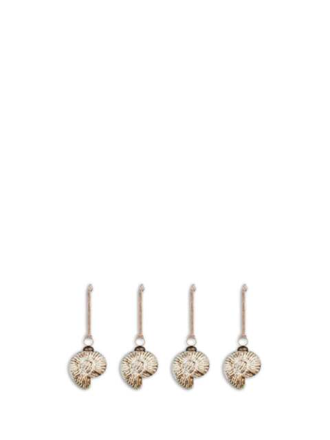 Nkuku Sachin Shell Christmas Baubles (Set Of 4) in Rustic Gold