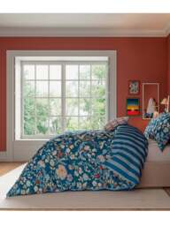 Seaforde Cover Set By Land & Shore in Blue/Red, Size Superking - thumbnail 2