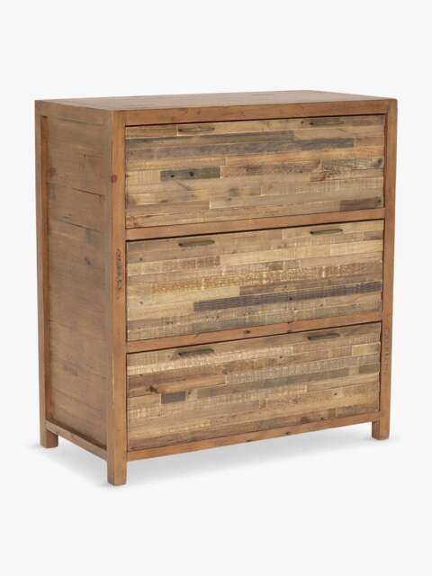 Barker and Stonehouse Charlie Reclaimed Wood 3 Drawer Chest Of Drawers in Reclaimed Oakland Finish - image 1