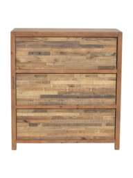 Barker and Stonehouse Charlie Reclaimed Wood 3 Drawer Chest Of Drawers in Reclaimed Oakland Finish - thumbnail 2