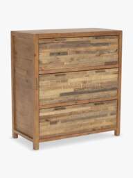 Barker and Stonehouse Charlie Reclaimed Wood 3 Drawer Chest Of Drawers in Reclaimed Oakland Finish - thumbnail 1