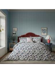 Land & Shore Berry Grove Cover Set Blue in Blue/Red, Cotton/Linen, Size King - thumbnail 4