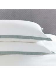 Bedeck of Belfast Fine Linens Olenna Cover Set 200 Thread Count Cotton Sateen in Celadon, Cotton/Linen, Size Superking - thumbnail 4
