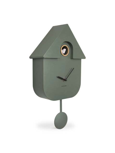 Present Time Modern Cuckoo Clock in Jungle Green - image 1