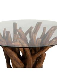 Barker and Stonehouse Whinfell Glass And Teak Dining Table in Brown - thumbnail 3