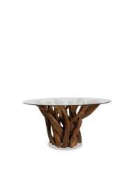 Barker and Stonehouse Whinfell Glass And Teak 4-6 Seater Dining Table in Brown