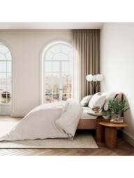 Bedeck of Belfast Fine Linens 400 Thread Count Sateen Plain Dye Cover Set White in Chalk, Cotton, Size King