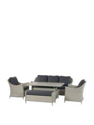 Bramblecrest Monterey 3-Seater Sofa, 2 Armchairs, Dual Height Rectangle Table & Bench in grey - thumbnail 3