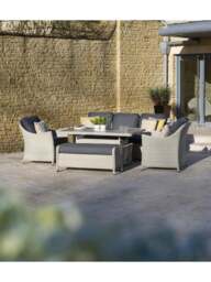 Bramblecrest Monterey 3-Seater Sofa, 2 Armchairs, Dual Height Rectangle Table & Bench in grey - thumbnail 2