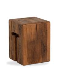 Barker and Stonehouse Knole Recycled Oak Stool in Brown