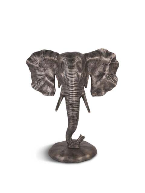 Libra Interiors Kariba Cast Aluminium Elephant Sculpture in Bronze, Size 31x28x16 - image 1