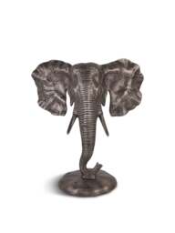 Libra Interiors Kariba Cast Aluminium Elephant Sculpture in Bronze, Size 31x28x16