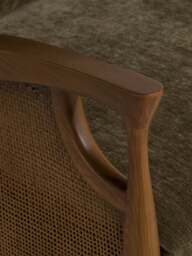 Barker and Stonehouse Olive Fabric Accent Chair With Rattan in Green - thumbnail 3