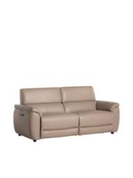 Barker and Stonehouse Glendale Electric Recliner Sofa in Neutral, Leather - thumbnail 2