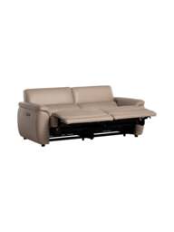 Barker and Stonehouse Glendale Electric Recliner Sofa in Neutral, Leather - thumbnail 3