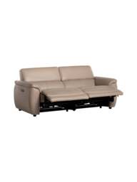 Barker and Stonehouse Glendale Electric Recliner Sofa in Neutral, Leather - thumbnail 4
