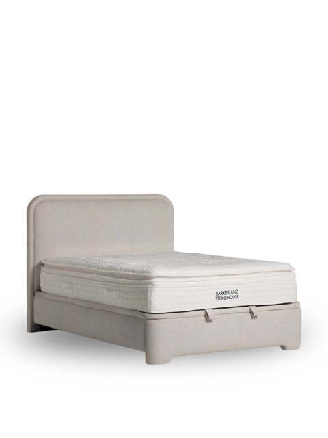 Barker and Stonehouse Tilbury Fabric Ottoman Bed Frame Super King in Neutral - image 1