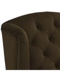 Barker and Stonehouse Ullswater Velvet Buttoned Wing Chair in Green - thumbnail 3