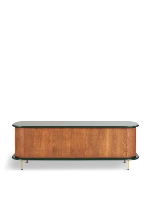 Heal's Lando Green Gloss Sideboard in Oak/Green, Size 60x175x52 - image 1