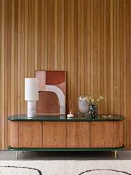 Heal's Lando Green Gloss Sideboard in Oak/Green, Size 60x175x52 - thumbnail 5