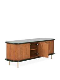 Heal's Lando Green Gloss Sideboard in Oak/Green, Size 60x175x52 - thumbnail 3