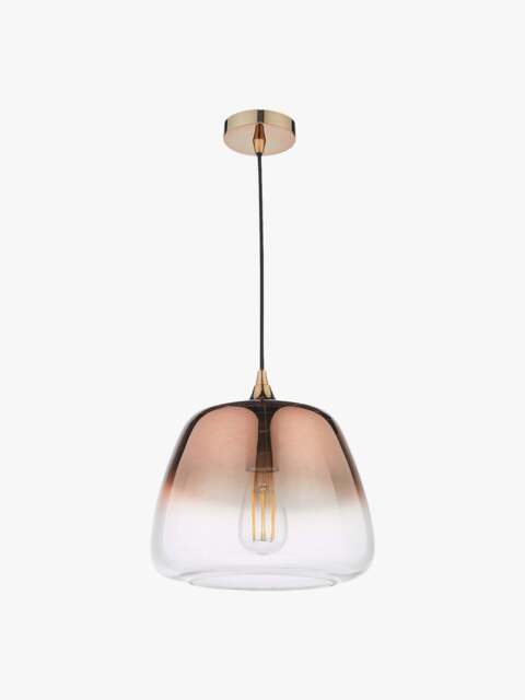 Dar Lighting Klaxon 1 Light Pendant in Copper Glass - image 1