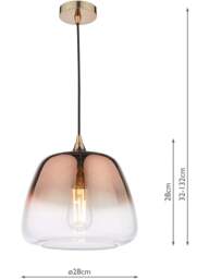 Dar Lighting Klaxon 1 Light Pendant in Copper Glass - thumbnail 3
