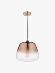 Dar Lighting Klaxon 1 Light Pendant in Copper Glass - thumbnail 1