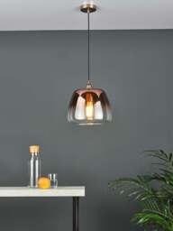 Dar Lighting Klaxon 1 Light Pendant in Copper Glass - thumbnail 4