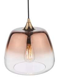 Dar Lighting Klaxon 1 Light Pendant in Copper Glass - thumbnail 2
