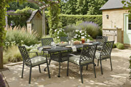 Hartman Avebury 6 Seat Oval Dining Set With Parasol & Base - thumbnail 1