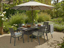 Hartman Avebury 6 Seat Oval Dining Set With Parasol & Base - thumbnail 3