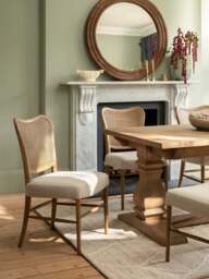 Barker and Stonehouse Hepworth Light Fabric Dining Chair in Grey, Wood/Metal - thumbnail 2