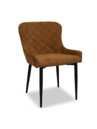 Barker and Stonehouse Rivington Velvet Quilted Dining Chair in Orange
