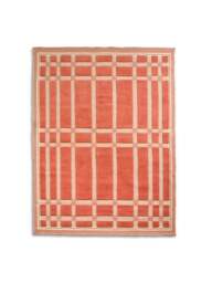 Heal's Lattice Rug Coral in Teracotta, Wool