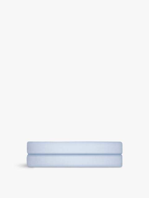 Ralph Lauren Home Oxford Fitted Sheet in Blue, Cotton, Size Super King